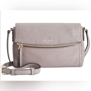 Kate Spade Light Gray Leather Crossbody Bag